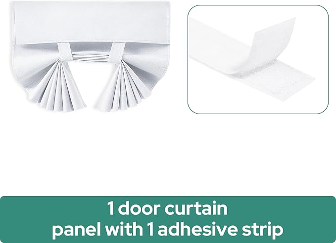 HOMEIDEAS 100% Pure White Linen Blackout French Door Curtains, Privacy Door Window Curtains, 30 X 68 Inch Room Darkening Blinds, Thermal Insulated Shades for Bedroom, 1 Panel