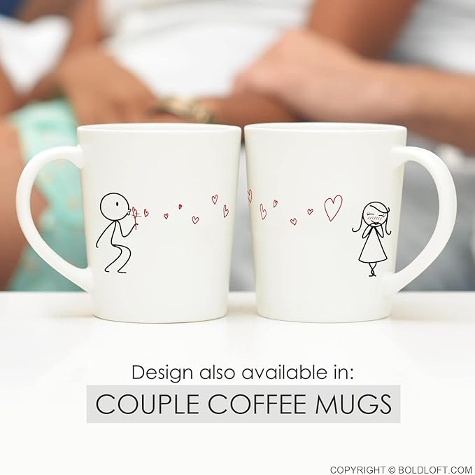 BoldLoft From My Heart to Yours Couple Glass Set- Gifts for Wife, Girlfriend- Wedding Glasses for Bride and Groom- - Home Gifts for Couples, Valentines, Anniversary, Engagement