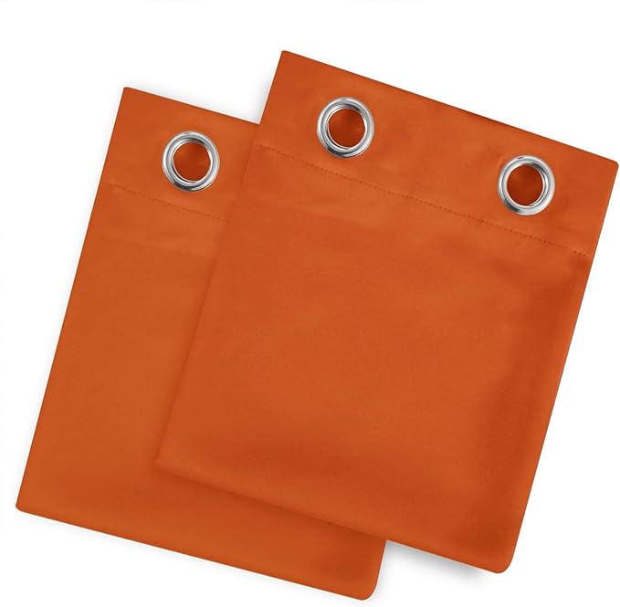 LEMOMO Blackout Curtains 52 x 120 Inch Long Orange Curtains Set of 2 Panels Room Darkening Curtains for Bedroom and Living Room