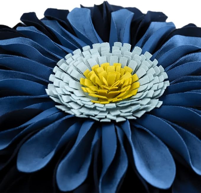 OiseauVoler 3D Sunflower Handmade Throw Pillow Cover Decorative Pillow Sham Pillowcase Living Room Home Bed Decor 18x18 Inch