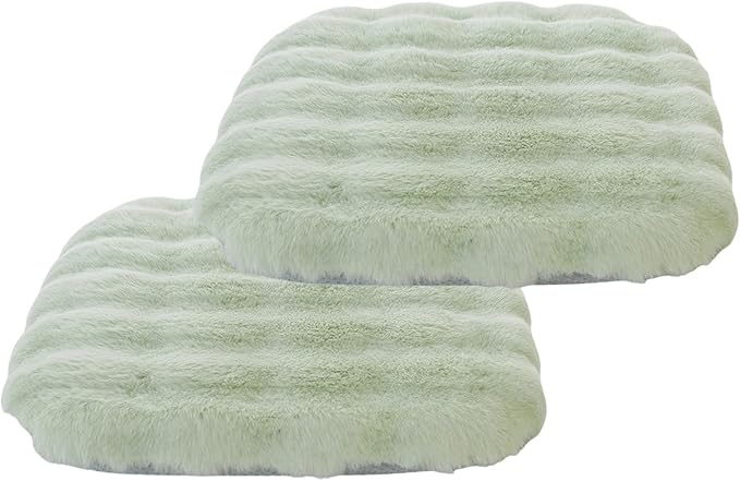 Lifup 2 Pack Square Chair Pads Memory Foam Seat Cushion Soft Cozy Plush Non Slip Thick Pad with Ties and Removable Cover for Dining Room, Office Green 14 x 14 Inch