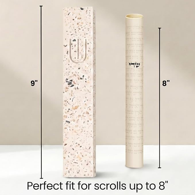 SURI Mezuzah for Door with Scroll – 9 Inch Modern Mezuzah Case with Non Kosher Scroll Included, Fits up to 8” Scroll, Easy Adhesive Installation, Gift Box Included