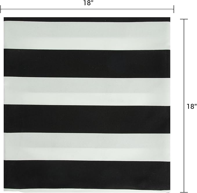 FUNHOME Waterproof Outdoor Throw Pillow Covers Set of 2,Home Decor for Garden Patio Furniture,Couch,Sofa 18 x18 Inch Decorative Pillows Cover Only,NO Insert(Black White)