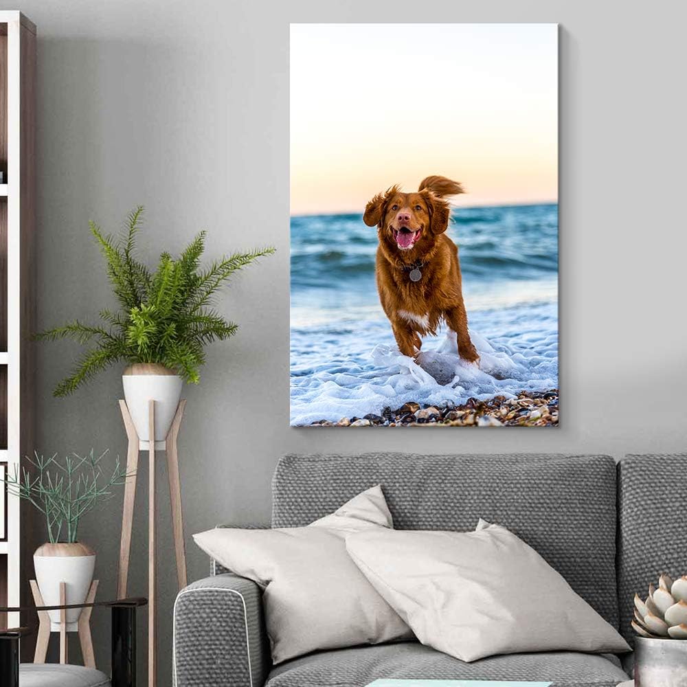 NWT Custom Canvas Prints with Your Photos for Pet/Animal, Personalized Canvas Pictures for Wall to Print Framed 24x16 inches