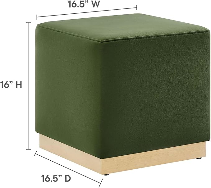 Modway 17" Square Performance Velvet Upholstered Upholstered Ottoman