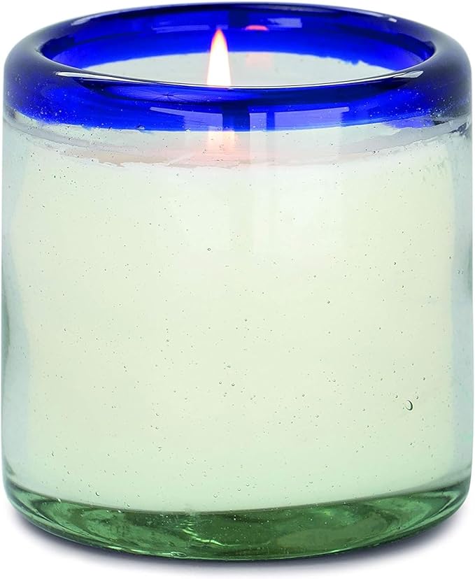 Paddywax La Playa, Salted Blue Agave Scented Candle in Reusable Hand-Blown Bubble Glass, Soy Wax Candle with Approx. 40 Hour Burn Time, Decorative Gift Candle for Home, Salted Blue Agave, 9 oz