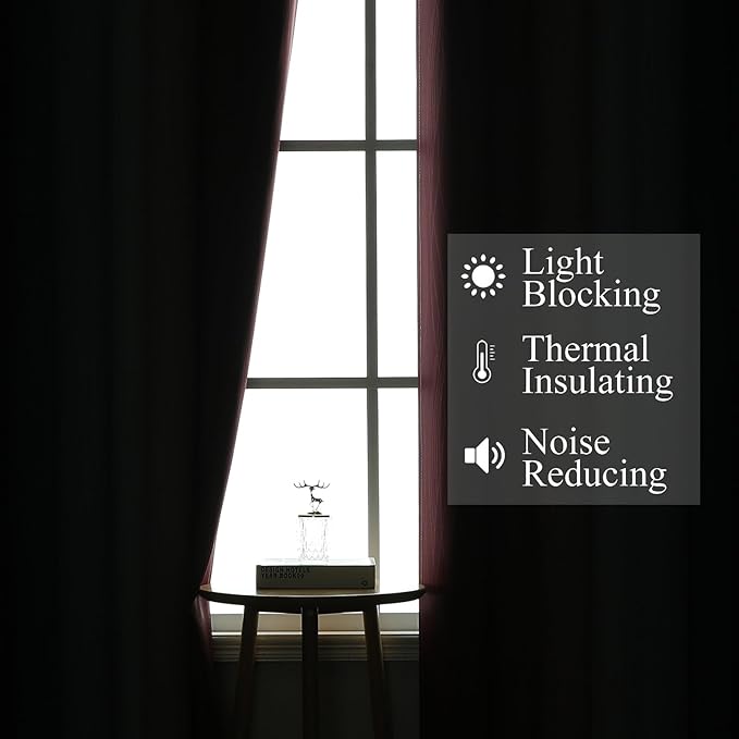 Estelar Textiler Navy Blue and Burgundy Red Ombre Blackout Curtains for Living Room,Energy Efficient Room Darkening Drapes, Grommet Thermal Insulated Window Treatments for Bedroom,52Wx72L,2 Panels