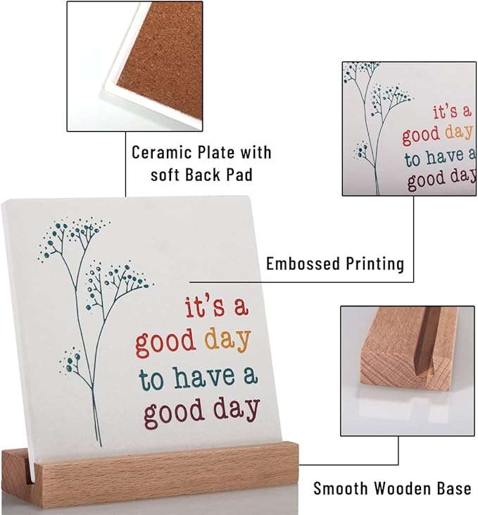 Positive Decor for Home Office, Motivational Gifts for Women, It's a Good Day Sign Inspirational Desk Art Decor, Emotion cheerful Support Mindset Good Vibes Decoration