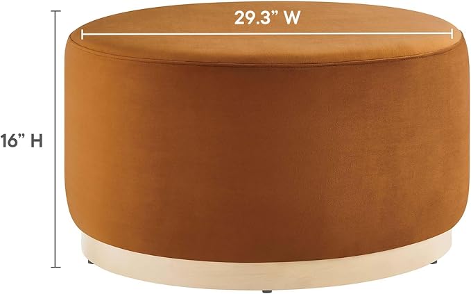 Modway Large 29" Round Performance Velvet Upholstered Upholstered Ottoman