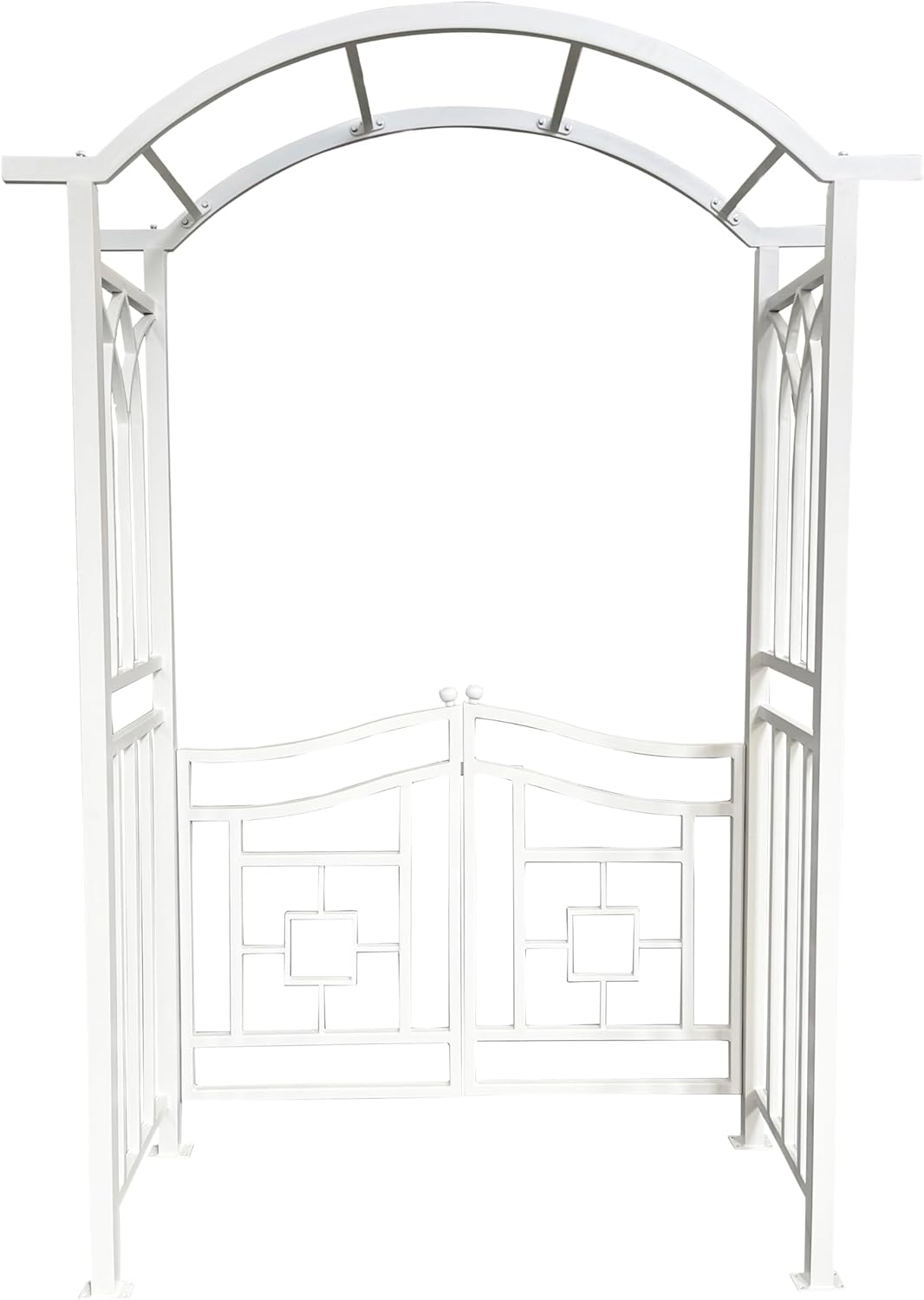 White Aluminum Garden Arbor Arch with Gate