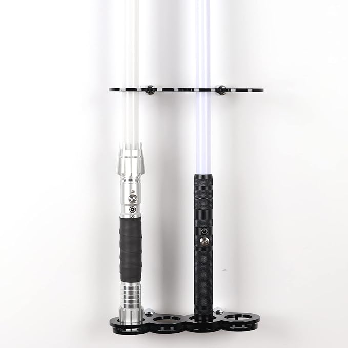 Lightsaber Wall Mount Lightsaber Stand Sword shelf Suitable for Lightsaber Stand Lightsaber Display Swords Light Saber Sword Wall Bracket (Black 4 holes)