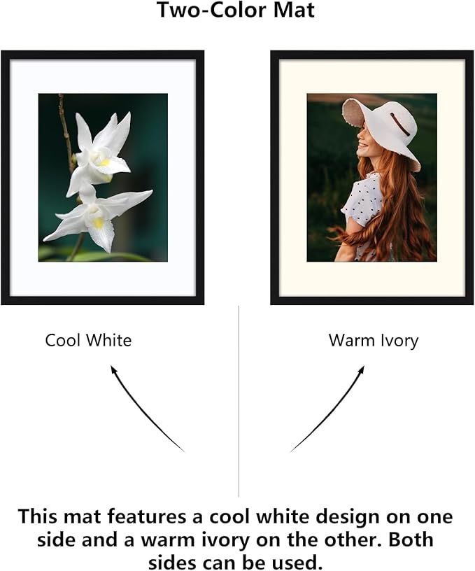 CORE ART 16x20 Frames, Black 16 x 20 Picture Poster Frame with Mat for 11x14 or without Mat for 16 by 20, Wall Mount Horizontal or Vertical, 2 Pack