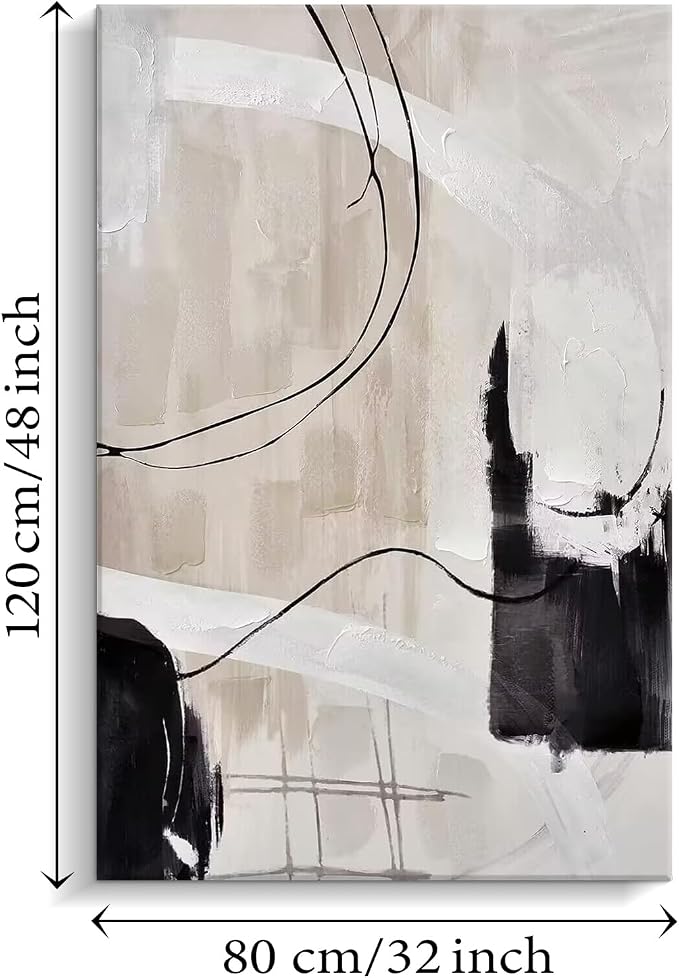 Creoate Abstract Canvas Wall Art, Hand Painted Textured Painting Artwork for Living room, Bedroom 31.5x47.2 Inch