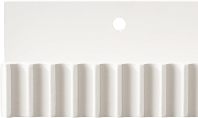 Kate and Laurel Furrow Modern Wood Photo Display Ledges; Set of 2; 24 Inches; White; Scalloped Floating Picture Ledge Shelf Set with Lip for Use as Nursery Book Shelves or Gallery Wall Decor