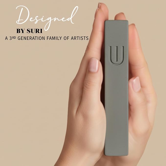 SURI Mezuzah for Door with Scroll – 9 Inch Modern Mezuzah Case with Non Kosher Scroll Included, Fits up to 8” Scroll, Easy Adhesive Installation, Gift Box Included