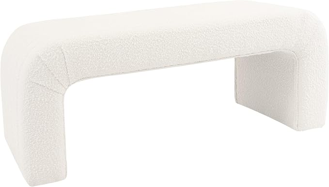 HomePop 48" Arch Channel Bench - Cream Boucle