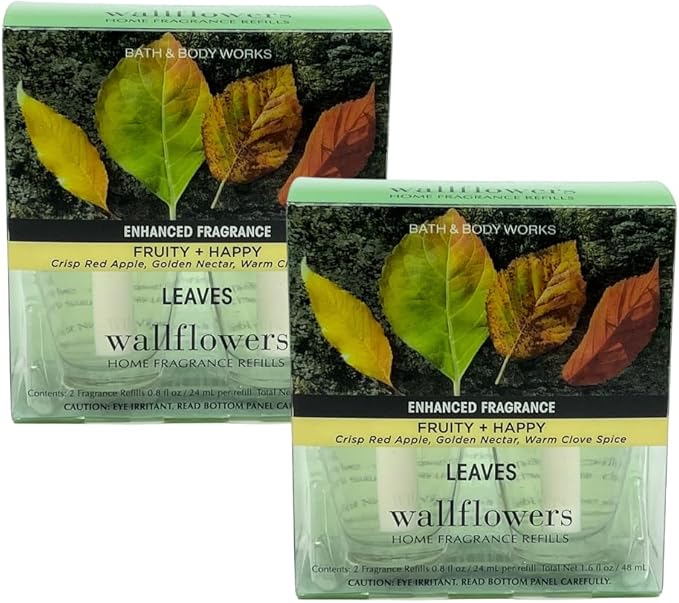 Bath & Body Works Slatkin WallFlower Bulb Refills - Leaves - Two Boxes, Four Bulbs!