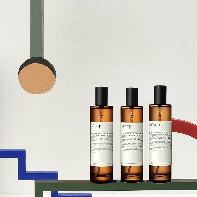 Aesop Room Spray Set - Olous, Cythera & Istros | Luxury Aromatic Home Fragrance | Fresh, Woody & Floral Scents | Long-Lasting Room & Linen Spray | 3.4oz each (3PK)