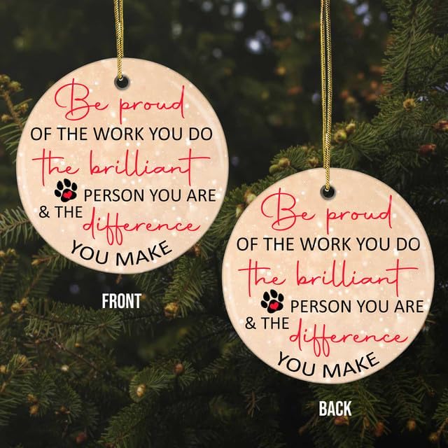 Vet Christmas Ornament 2025-3" Ceramic, Vet Tech Week Appreciation Gifts Bulk for Women Men, Thank You Gift for Veterinarian Dog Cat Grommer Sitter Trainer Kennel Tech Home Décor