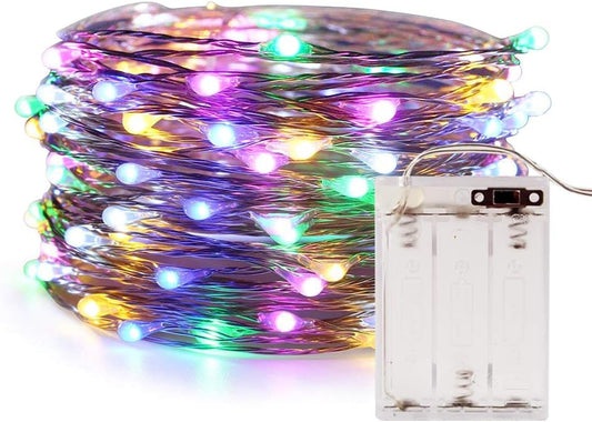 ANJAYLIA Fairy Lights, 10Ft/3M 30leds Multi Color LED String Lights Party Home Festival Valentine's Day Decorations Battery Operated Lights, RGB