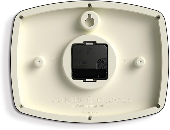 JONES CLOCKS® Movie wall Clock | Retro Rectangular Clock | 10 inch | Pale Blue | Cool mid-Century Designer Look for Kitchen, Living Room or Office