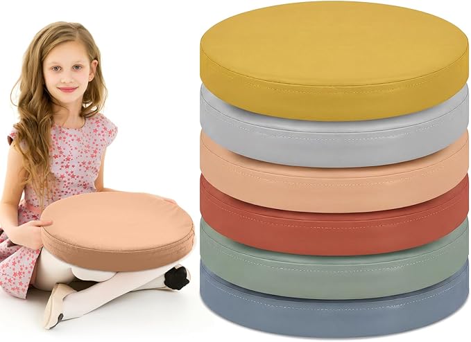 Juexica 6 Pcs Extra Thick Flexible Seating Floor Cushions Assorted Colored Pillow Floor Cushions for Classroom Soft Flexible Seating for Kids Learning Sitting Daycare School Chair (Boho Color)