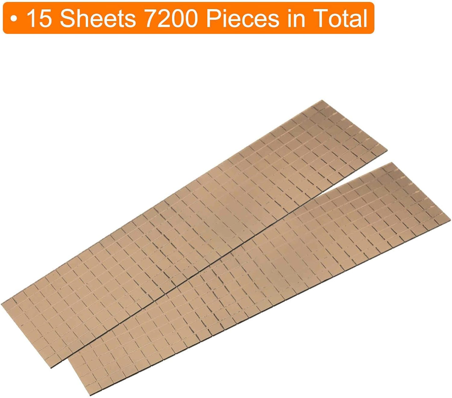 HARFINGTON 15 Sheet 7200 Pieces Self Adhesive Mirror Mosaic Tiles 5x5mm Small Square Mirror Tiles Sticker Disco Ball Stickers Mini Glass Tiles for DIY Craft Party Home Decoration, Brown