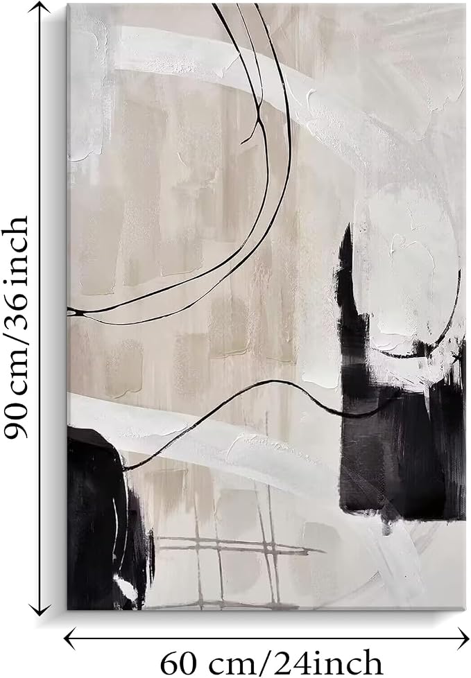 Creoate Abstract Canvas Wall Art, Hand Painted Textured Painting for Living Room, Bedroom, Office 23.6x35.4 Inch, Wrapped