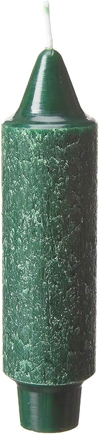 Root Candles 8-Count Unscented Dinner Candles Dripless Beeswax Enhanced Timberline™ Collenette Boxed Candle Set, 5-Inch, Dark Green