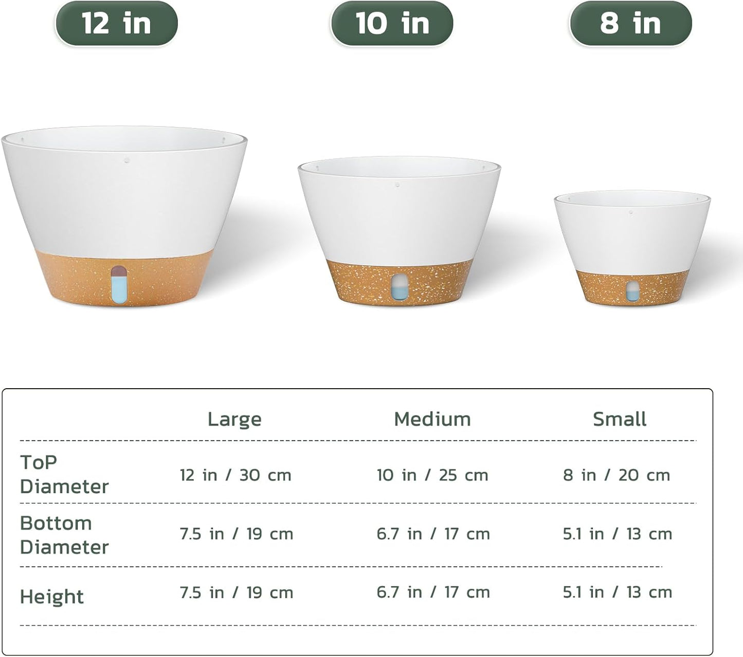 ZMTECH 12 Inch Hanging Planters for Indoor Plants, 2 Pack Self Watering Hanging Planter with Visual Reservoir, Hanging Pots for Plants Outdoor with Drainage Hole and Plant Hanger(Green)