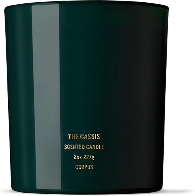 CORPUS - THE Cassis Scented Candle, Soy Wax, 60+ Hr Burn (8 oz / 227 g) | Hand-Poured in the USA, Reusable Glass Vessel | Renewable Soy Wax, Cotton Wick | Phthalate-Free, Vegan