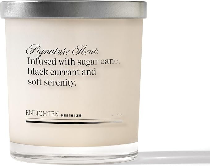 Enlighten Signature Scent Candle | Luxurious Sugar Cane, Lime & Black Currant Scent | Double Scent Load for Enhanced Aroma | Eco-Friendly, Hand-Poured Soy Wax | 12oz Glass Tumbler | Made in USA