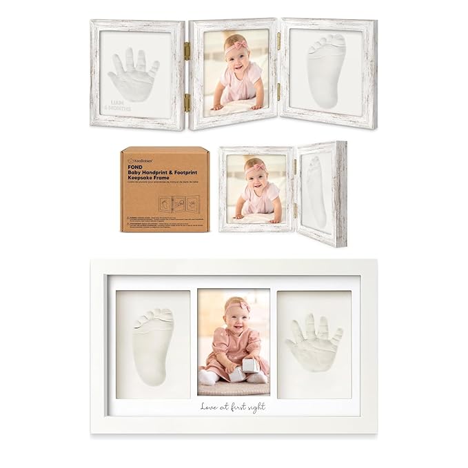 KeaBabies Baby Shower Gifts for Boys, Girls and Baby Hand and Footprint Kit - Baby Hand and Footprint Kit for Baby, Newborn Keepsake Footprint Kit - Baby Prints Duo Photo Frame for Newborn