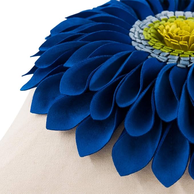 OiseauVoler Decorative Throw Pillow Case 3D Sunflowers Cushion Cover Handmade Canvas Pillowcase Home Sofa Car Bed Room Decor 18 x 18 Inch