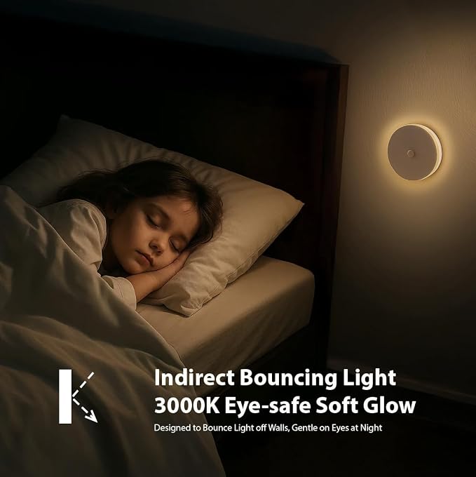 Linkable Smart Night Light with Motion Sensor, Wireless Rechargeable Battery Magnetic LED Wall Lamp 2-Pack for Indoor Connecting Bathroom, Closet, Stairs, Bedroom, Hallway