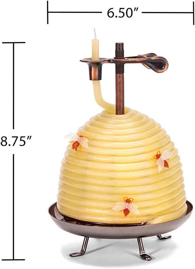 Candle by the Hour 70-Hour Beehive Candle, Eco-friendly Natural Beeswax with Cotton Wick