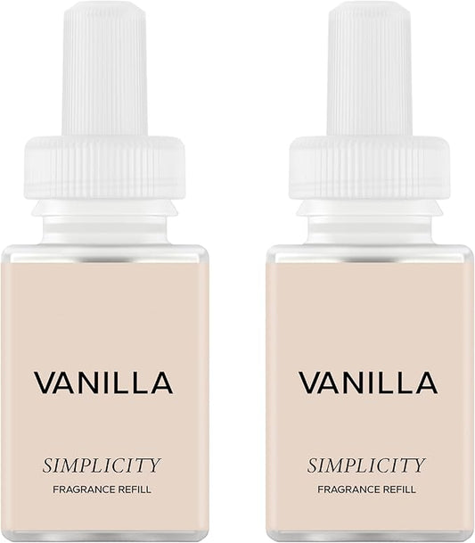 Pura & Simplicity Home Scent Refill - Smart Air Diffuser - Long-Lasting Luxury Fragrance per Refill - Home Essential - Clean & Safe Diffuser Fragrance - 2 Pack, Vanilla