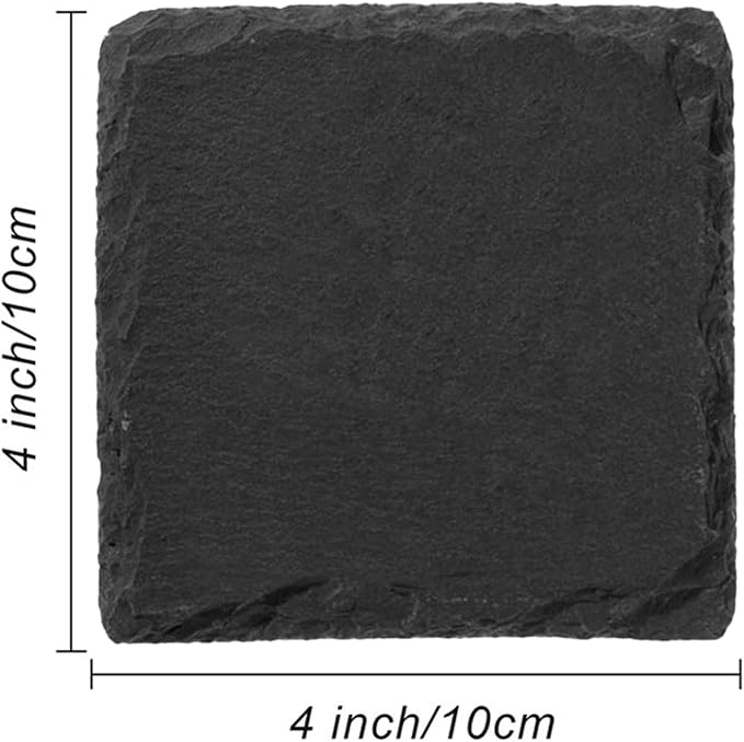 40 Pack Square Slate Coasters Bulk,4 Inch Blank Slate Coasters for Lase Engraving,with Anti-Scratch Bottom for Office Bar Kitchen Home Decor Supplies(Square, Set of 40)