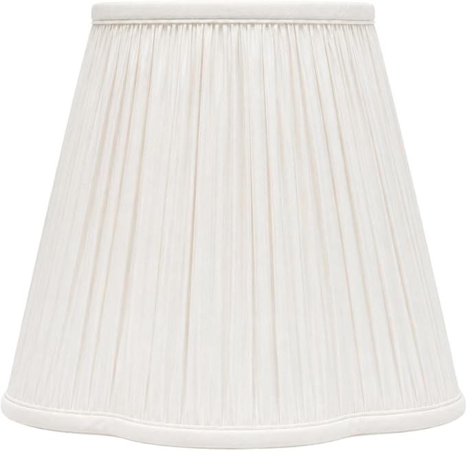 Royal Designs, Inc. BS-754-16WH Bottom Scallop Gather Pleat Basic Lamp Shade, 8 x 16 x 13, White