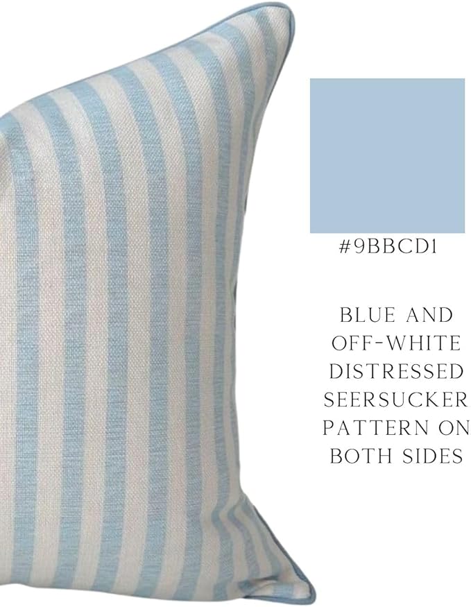 Jillien Harbor Throw Pillow for Home Harvey Striped Style Pillow Cover Coastal Grandmillennial Pillow Cover 20" x 20" Grandmillennial Home Decor Coastal Home Decor