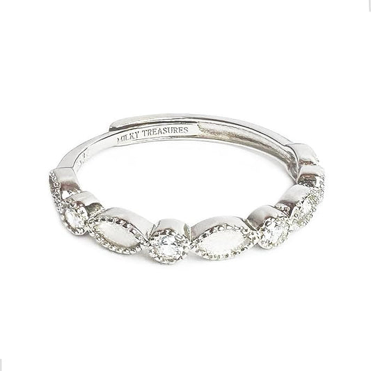 Milky Treasures Band Ring (Only Ring) | DIY Breastmilk Jewelry Making Kit | 925 Sterling Silver | Adjustable Size 6 to 10 | Breastfeeding Keepsake Kit | Gifts for Mom