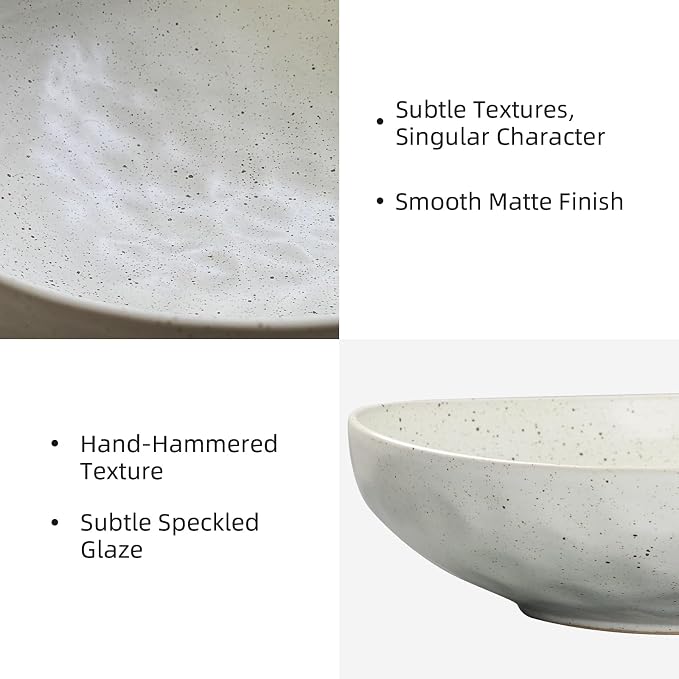 salomayes Wabi-Sabi Decorative Bowl, Matte Off-White Ceramic Key Bowl with Natural Speckled Glaze, One-of-a-Kind Artisan Finish for Entryway, Kitchen Counter or Tabletop Décor