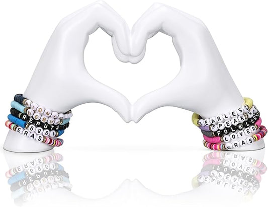 DOVDOV Hand Heart Decorative Statue, White Heart Decoration, Modern Art Home Decoration for Room Coffee Table Office Shelf on Entryway Entrance Tabletop Decoration and Ornament.