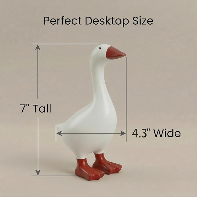 Desk Goose 7 inch, Mini Desktop Goose Statue for Office Home Decor