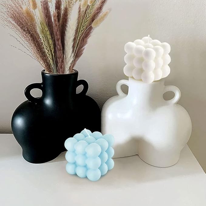 2PCS Blue Bubble Candle Cool Coastal Room Decor - Scented Cube Candles Floating Shelves Bubble Shaped Small Candle, Boho Home Office Cute Room Decor Candles