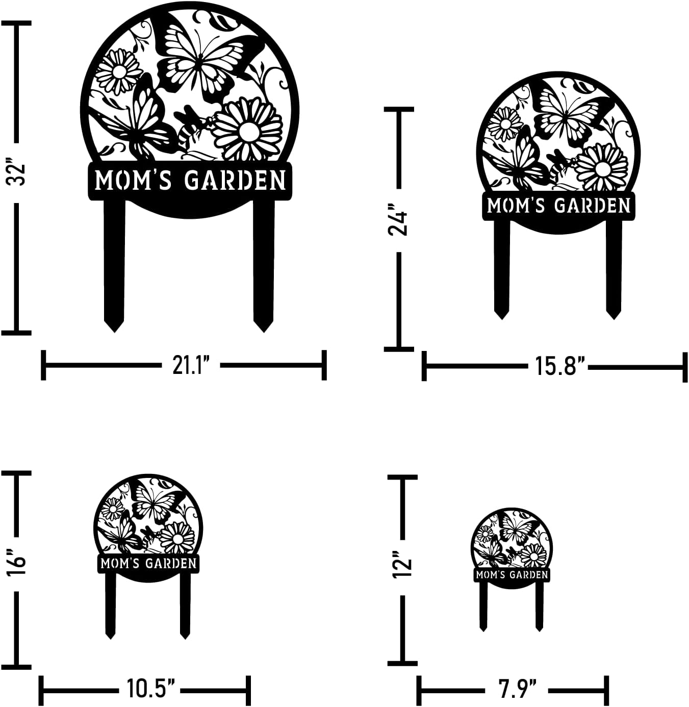 Personalized Butterfly Garden Metal Sign with Stake, Custom Address Plaque Yard Name Sign, Farmhouse Decorations