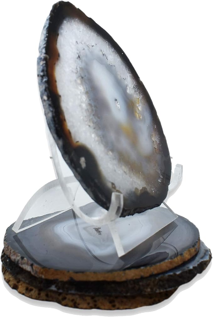 Nature's Decorations Natural Agate Stone Coasters - Set of 4 Polished Geode Drink Mats for Dining & Coffee Table & Kitchen Decor No Dye 3.5-4" Diameter