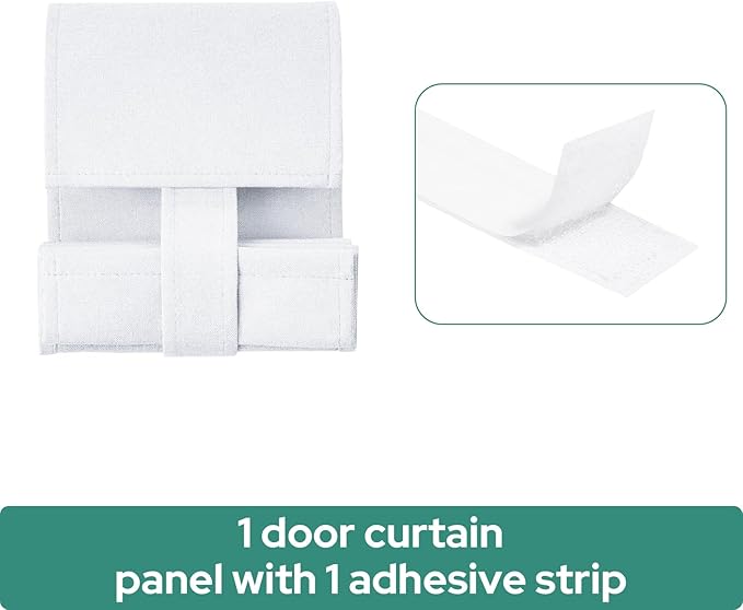 HOMEIDEAS Classroom 100% Linen Blackout French Door Curtains, Classroom Door Window Cover, Privacy Shades Thermal Insulated Small Window Covering, 1 Panel, W8 X L36 Inch, Pure White