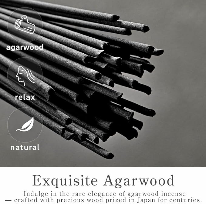 なごみ工房 Kyoto Agarwood Incense Sticks - Japanese Temple Aroma, Ideal for Relaxation & Meditation, Approx. 60 Sticks (0.044 Pounds) - Premium Quality Incense for Spiritual & Home Use Nagomikobo