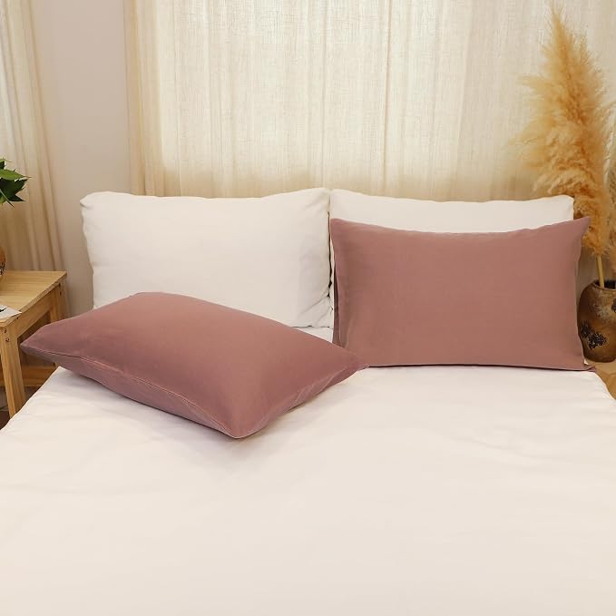 Linen Pillow Cases Standard Size Set of 2,100% French Linen Envelope Pillowcase Soft Breathable Pillow Cover Mothers Day Home Decor Gift for Women(Walnut Brown,20x30)